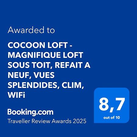 Cocoon Loft - Magnifique Loft Sous Toit, Refait A Neuf, Vues Splendides, Clim, Wifi Apartment Nisa Exterior foto